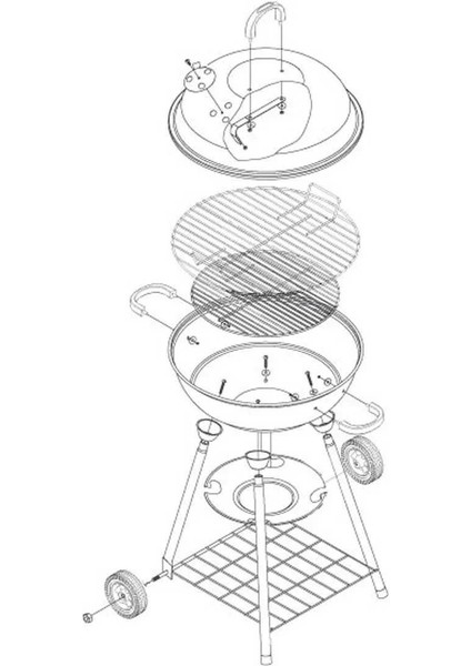 Cook Taşınabilir Kömür Barbekü Mangal Kırmızı/siyah