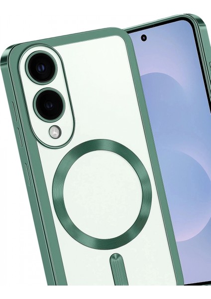 Samsung Galaxy S25 Edge Kross Magneticsafe Kapak - Koyu Yeşil modelleri