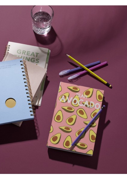 Team Avocado Temalı Çizgisiz Defter modelleri