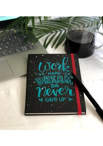 Dream Big Mottolu Sert Karton Kapaklı Çizgisiz Defter Zamansız Ajanda