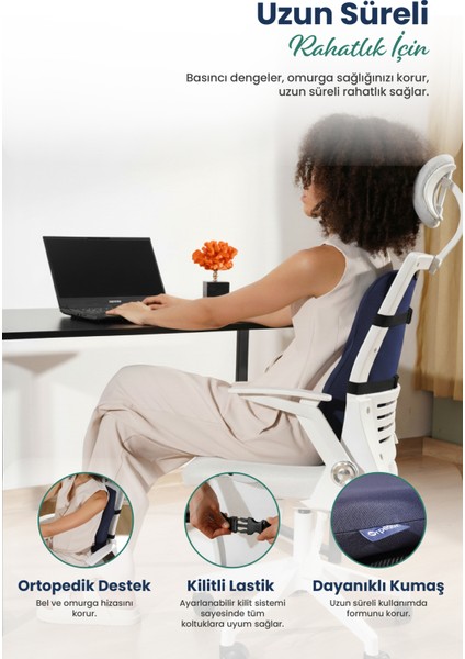 Anatomik Ortopedik Visco Bel Destek Yastığı Kilitli Sabitleme Lastiği, Ofis, Araba modelleri