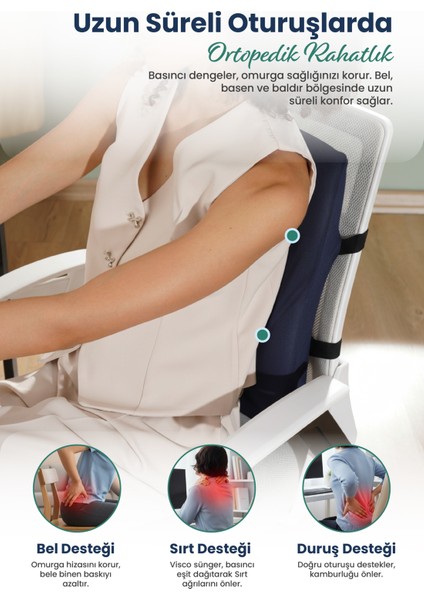 Anatomik Ortopedik Visco Bel Destek Yastığı Kilitli Sabitleme Lastiği, Ofis, Araba fırsatları