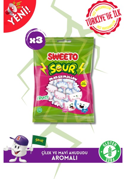 Sour Fruits Marshmallow 100GX3
