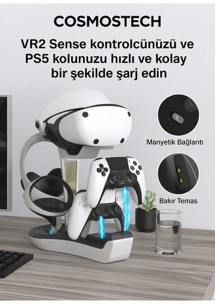 Ps5 Vr2 Sanal Gerçeklik Gözlüğü Uyumlu Şarj Standı – Hızlı Şarj Istasyonu, Kulaklık & Vr gözlük aparatlı fiyatları