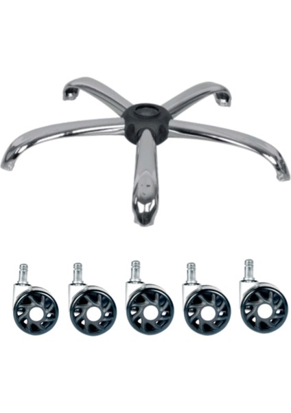 Yıldız Krom Ayak Ithal Tekerlek Ofis Oyuncu Koltuğu Parçaları