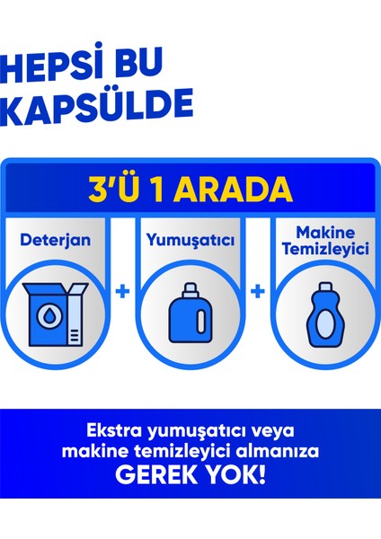 Ice Fresh 3'lü Çamaşır Makinesi Deterjanı Kapsül 3’ ü 1 Arada Jel Form 66 Yıkama Yerli Üretim Kalıntı Bırakmaz fırsatları