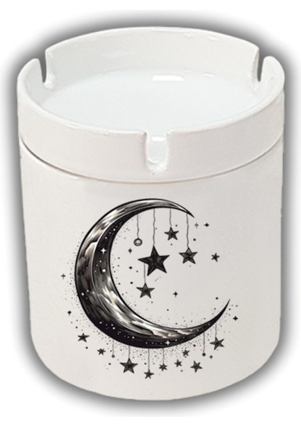 Aya Bağlı Yıldızlar Baskılı Küllük Kül Tablası