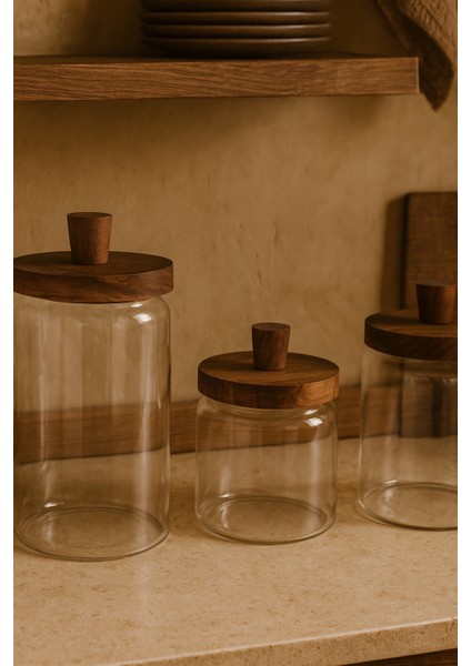 Akasya Vakum Kapaklı Cam Kavanoz – 3'lü Set (950 ml & 700 ml & 450 Ml) fiyatları