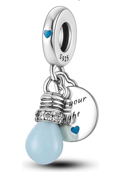 925 Ayar Gümüş Karanlıkta Parlayan Işık Sallantılı Charm fiyatları