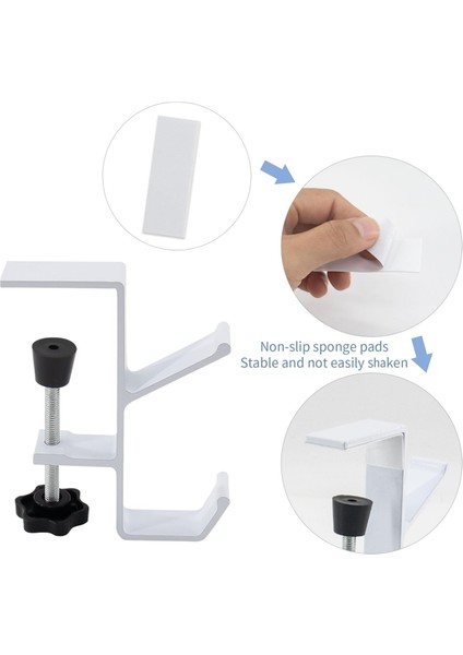 2pcs Masa Montaj Torba Tutucu Kanca Kelepçesi-On Sırt Çantası Askı Taşınabilir Masa Montajı Masa Masası (Beyaz) Için Tutucu (Yurt Dışından) indirimleri