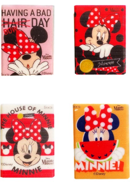 Mınnıe Baskılı Silgi 4'lü Set Sarı, Yeşil, Mavi, Kırmızı 40385