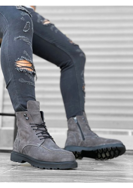 BA0212 İçi Dışı Hakiki Nubuk Deri Gri Erkek Bot indirimleri