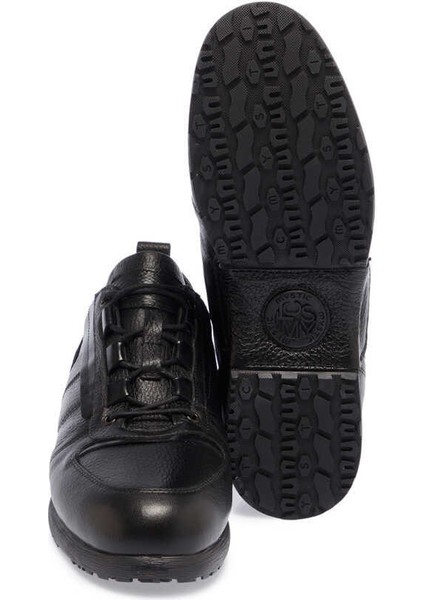 Siyah Hakiki Deri Erkek Sneaker - E23S1AY56504-A41