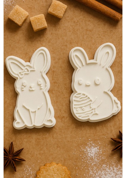 Tavşan Kurabiye Kalıbı Seti 2’li - Hayvan Figürlü Şekilli Kurabiye Fondan ve Hamur Kalıbı fiyatları
