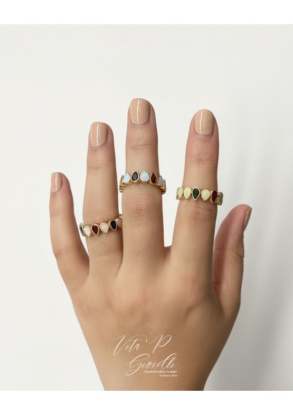 Renkli Damla Yüzük modelleri