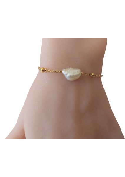 Doğal Barok Inci, Dorika Çelik Zincirli Bileklik modelleri