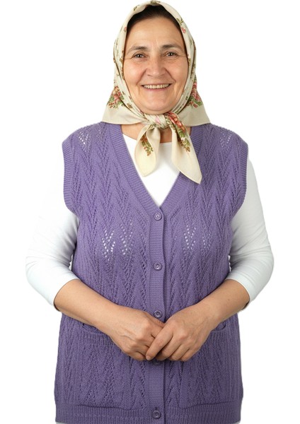 Kadın Kışlık Pamuklu Triko Klasik Örme Anne Yelek Düğmeli Çift Cepli Rahat Kesim Likralı fiyatları