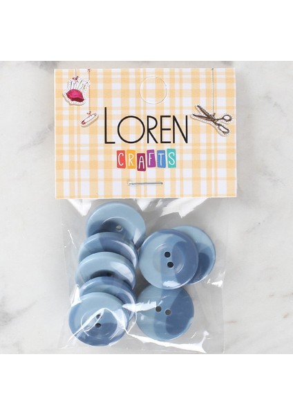Loren Crafts 8'li Düğme Mavi - 1132