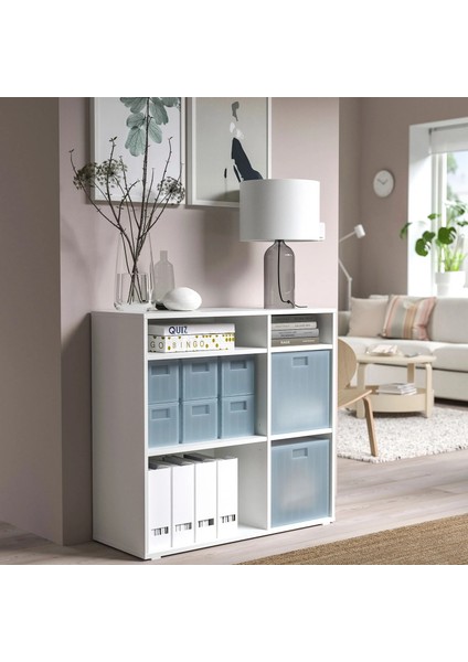 Pansartax Kapaklı Kutu Şeffaf Gri-Mavi 16.5 x 16.5 x 16.5 cm