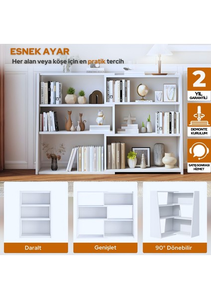 Uzatılabilir Raflı Kitaplık Küçük Alanlar Veya Köşeler Için 3 Katlı Merdiven Tipi Alçak Kısa Kitaplık modelleri