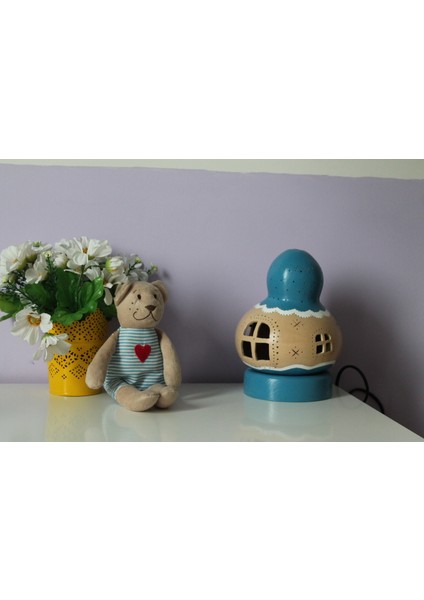 Çiğ Damlası Kabak Lamba Mavi Çocuk ve Bebek Odası Aydınlatma