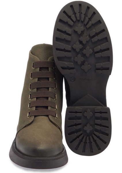 Yeşil Hakiki Nubuk Deri Kadın Casual Bot - K23K1BT66964-G98