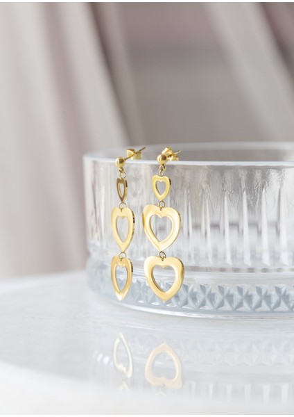 Çelik Kalp Sallantılı Küpe