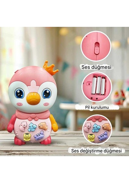 Penguen Eğitici Bebek Piyanosu - Pembe