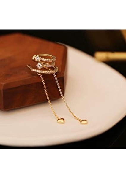 Altın Renk Taşlı Kararmaz Çelik Tek Delik Çoklu Görünüm Küpe fırsatları