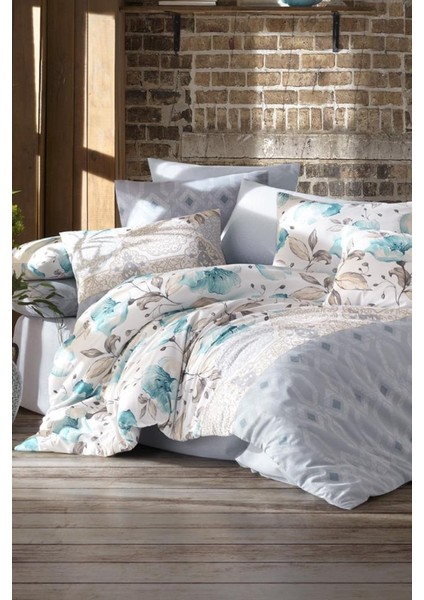 Rossa Çift Kişilik Nevresim Takımı Turkuaz