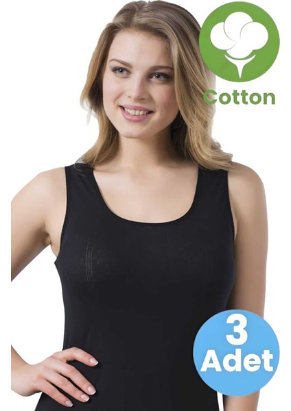 Kadın 3'lü Kalın Askılı Desenli Lilyum Atlet modelleri