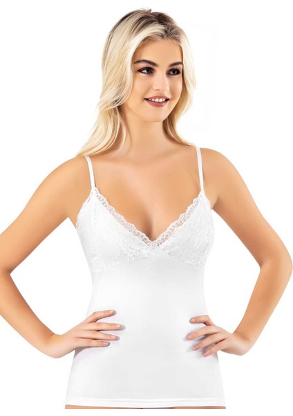 Kadın 3'lü Ip Askılı Dantelli Atlet modelleri