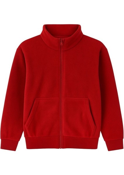 Erkek Kırmızı Polar Full Zip Fermuarlı Kırmızı Erkek Polar Kırmızı Polar