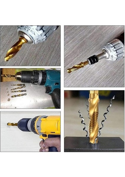 6pcs M3 M 4 M5 M6 M8 M10 Hex Shank Tıtanıum Kaplama Hss Vıda Ile Metrik Tap Matkak Biçler Vida Makine Taşına (Yurt Dışından) indirimleri