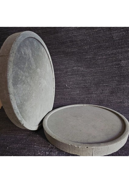 , Yuvarlak Bardak Altlıkları, Mum Tepsisi, Mermer Desenli, Koyu Gri, Modern Bohem Tepsi, Dekoratif Tabaklar 3lü Set