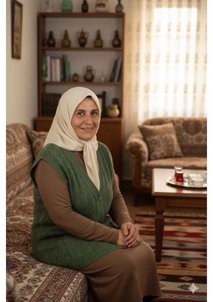 Kadın Kışlık Pamuklu Triko Klasik Örme Anne Yelek Düğmeli Çift Cepli Rahat Kesim Likralı indirimleri