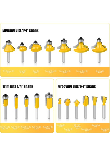 35PCS 1/4inch Shank Yönlendirici Bit Seti Düz Oturma Boncuk Bitleri Ahşap Freze Kesiciler Gravür Kesme Aletleri (Yurt Dışından) indirimleri