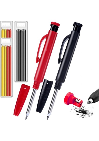 2pcs Mekanik Marangoz Marangoz Için Set Ince Noktalı Mimari Kalemler Işaretleme Araçları Inşaat/marangozlar (Yurt Dışından)