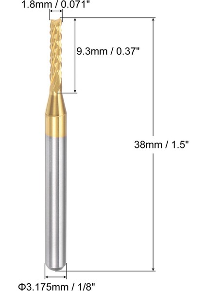 10 Adet Titanyum Ceket Karbür Uç Fabrikası Gravür Freze Kesici Cnc Yönlendirici Bitleri Pcb Makinesi Için 1/8 Inç Sap 1 8mm (Yurt Dışından) fırsatları