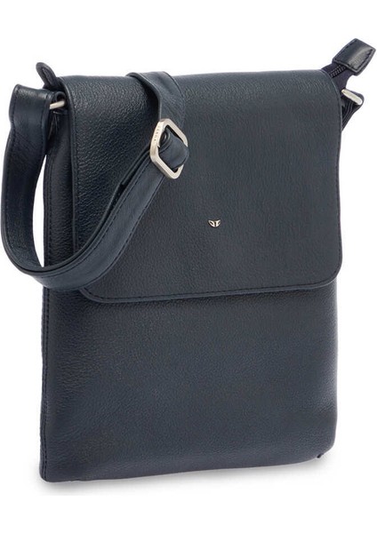 Lacivert Hakiki Deri Kadın Çapraz Askılı Çanta - S1AC00002955-I91