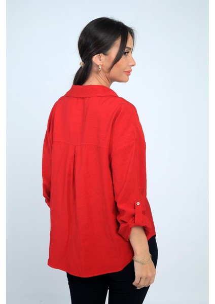 Kadın Kol Katlamalı Lyocell Gömlek fırsatları