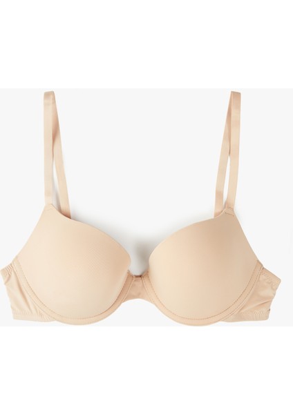 Rahat Kalıp Dolgulu Kaplı Balenli Push Up Sütyen