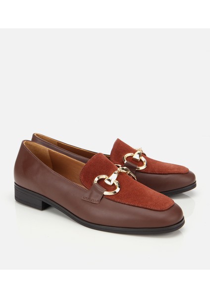 01AYH315420A414 KADIN Süet Deri Acı Kahverengi Tokalı Klasik Loafer fiyatları
