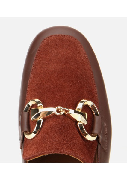 01AYH315420A414 KADIN Süet Deri Acı Kahverengi Tokalı Klasik Loafer indirimleri