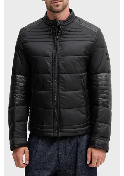 Kapitoneli Regular Fit Dik Yaka Fermuarlı Mont Erkek Mont 50543624 001