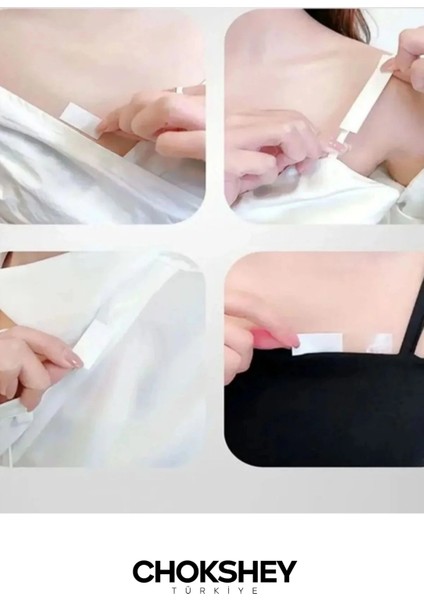 Elbise Kaydırmaz Şeffaf Elbise Sabitleyici Dekolte Takı Kıyafet Bandı fiyatları