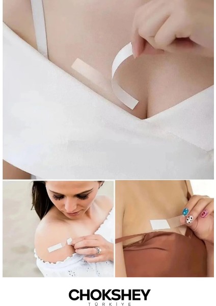 Elbise Kaydırmaz Şeffaf Elbise Sabitleyici Dekolte Takı Kıyafet Bandı fırsatları