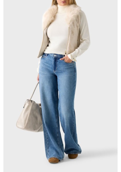 Sl Amari Regular Fit Yumuşak Tüylü Yaka Fermuarlı Yelek W5BL0IKCP70 Bayan Yelek W5BL0I KCP70 F14G fiyatları