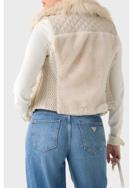 Sl Amari Regular Fit Yumuşak Tüylü Yaka Fermuarlı Yelek W5BL0IKCP70 Bayan Yelek W5BL0I KCP70 F14G modelleri