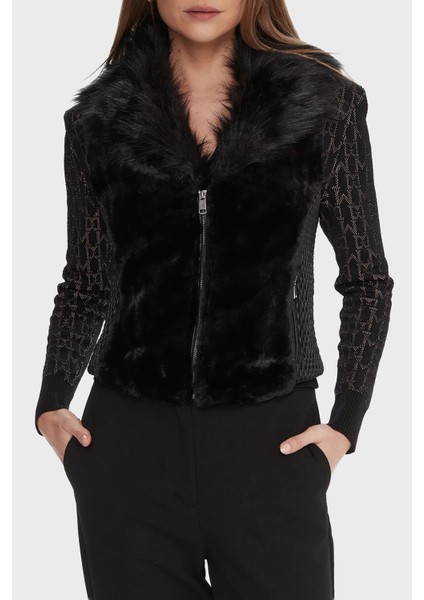 Sl Amari Regular Fit Yumuşak Tüylü Yaka Fermuarlı Yelek W5BL0IKCP70 Bayan Yelek W5BL0I KCP70 Jtmu